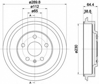 HELLA PAGID 8dt355302561 -  Тормозной барабан